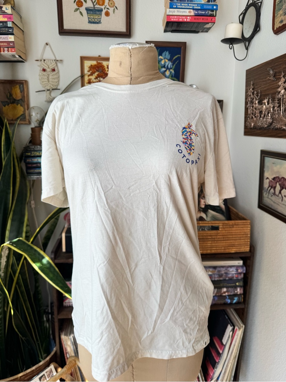 Cotopaxi Lama Lovers Tshirt Women’s XL Cream Colorful Graphic Gorp Outdoors